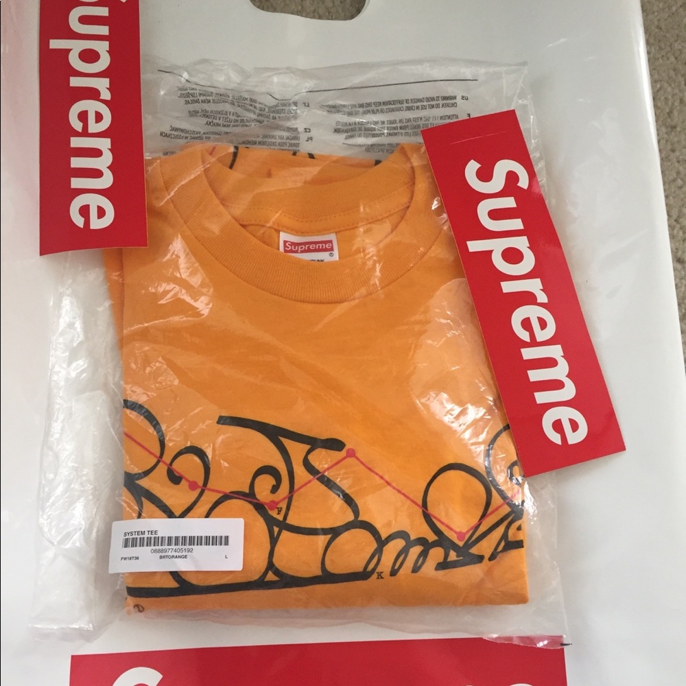 Supreme System Tee bright orange